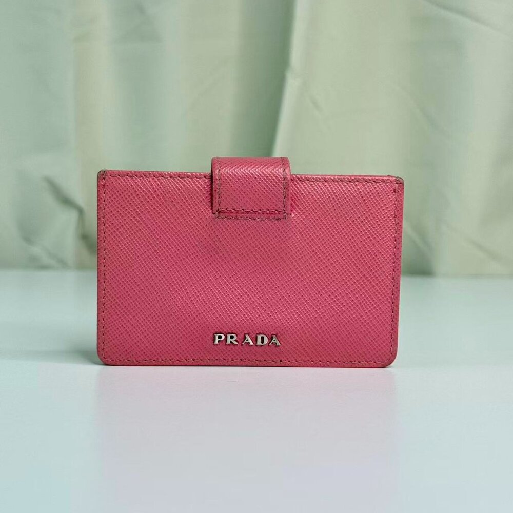Prada Pink Saffiano Leather Wallet - Elegant Classic Design with Branding